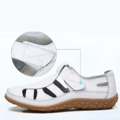 CMF Orthopedic Women Sandals Soft Leather Breathable Ankle Strap Hollow out Gladiator Sandals