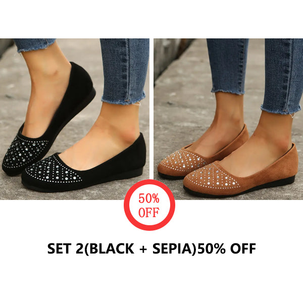 🔥Last Day 60% OFF -Women's Rhinestone Flat Shoes-Buy 2 Free Shipping