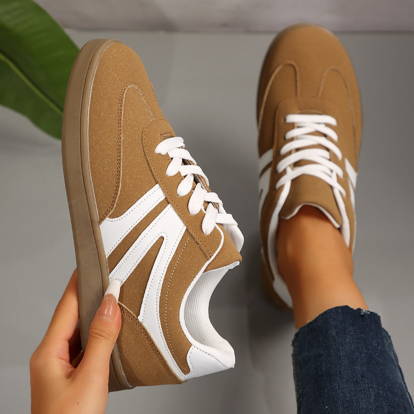 Women’s Vintage Casual Platform Sneakers – Comfortable Round Toe & Easy-to-Match Style