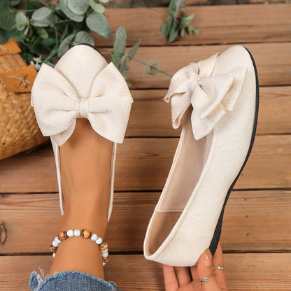 Women’s Bow Comfort Flats – Soft Elegant Slip-On Shoes