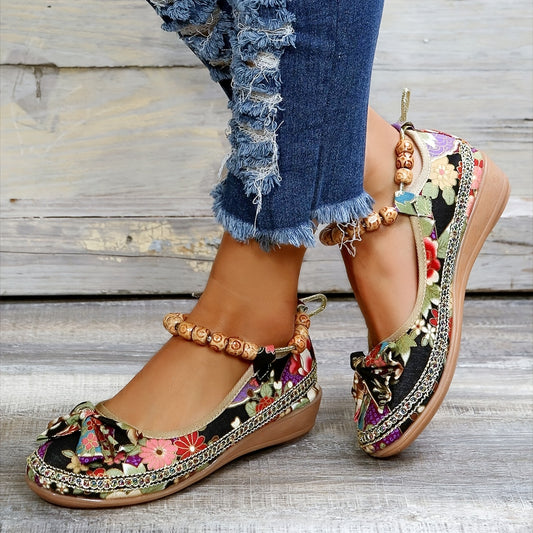 🔥Last Day 49% Off🔥Women's Floral Print Flat Shoes