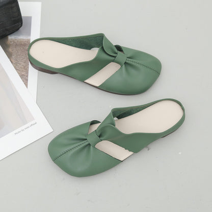Women's Soft Leather Comfort Flats – Vintage-Inspired Slip-On Shoes