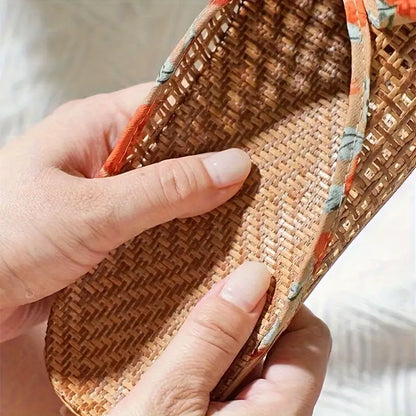 Women's Summer Woven Straw Slide Sandals – Breathable & Lightweight