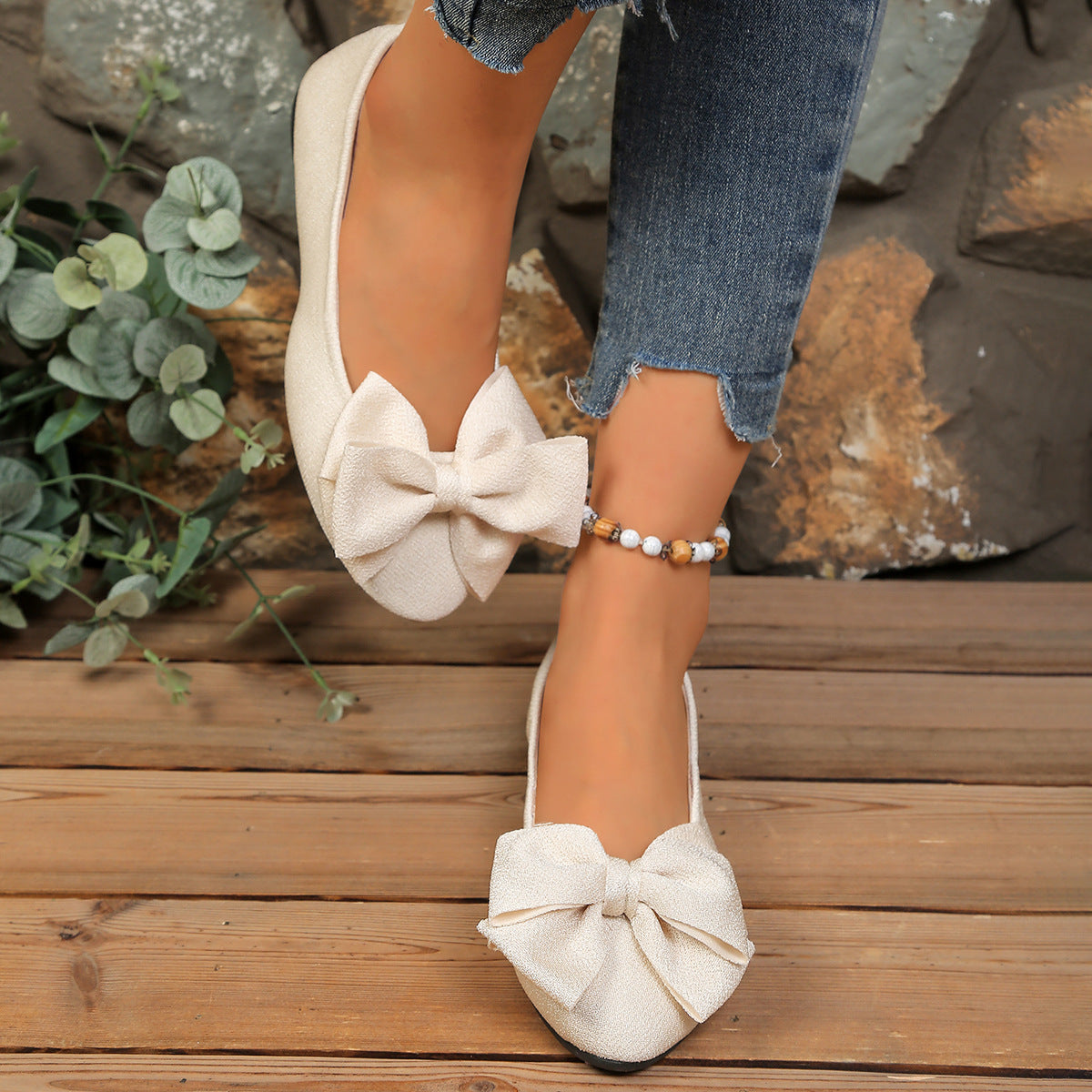 Women’s Bow Comfort Flats – Soft Elegant Slip-On Shoes