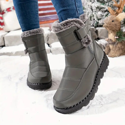 Women’s Winter Fur-Lined Snow Boots – Warm, Waterproof & Non-Slip Ankle Boots for Cold Weather