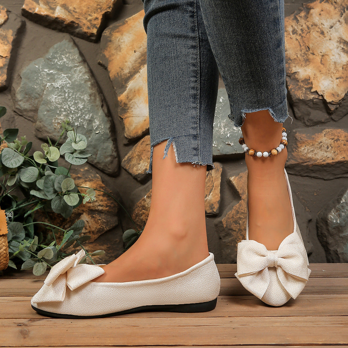 Women’s Bow Comfort Flats – Soft Elegant Slip-On Shoes