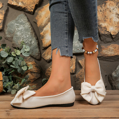 Women’s Bow Comfort Flats – Soft Elegant Slip-On Shoes