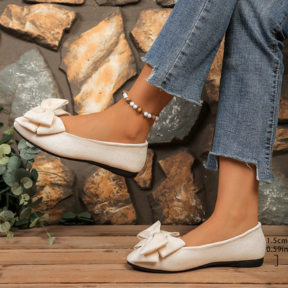 Women’s Bow Comfort Flats – Soft Elegant Slip-On Shoes