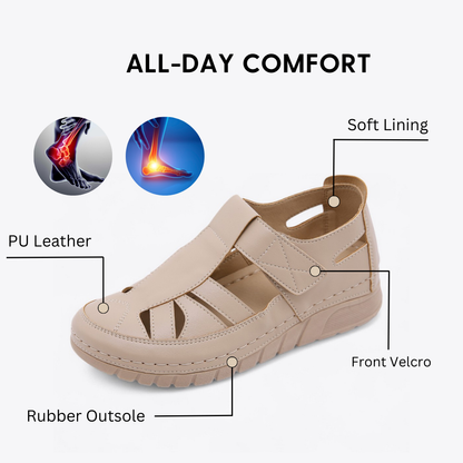 CMF Women Orthopedic Sandals Breathable Arch-support Cut-out Wedge Heels Casual Walk