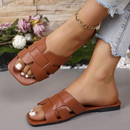 CMF Women Summer Sandals Comfortable Flat Beach Casual Square Head Non-slip