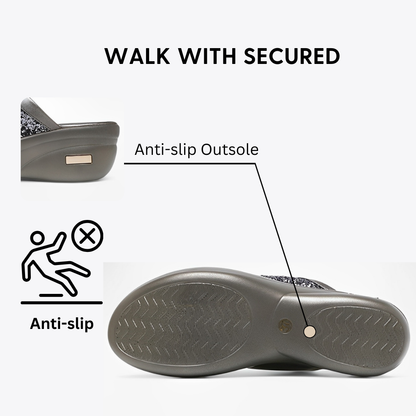 CMF Women Orthopedic Sandals Arch-support Airy Open Toe Slip-on Glitter