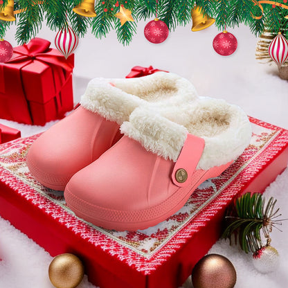Women's Comfort Winter Warm Fleece Lined Mules Slippers Waterproof Indoor Outdoor Non-slip House Shoes