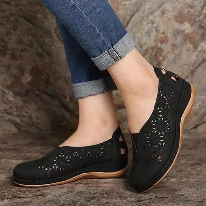 Hollow Elastic Orthopedic Leather Shoes