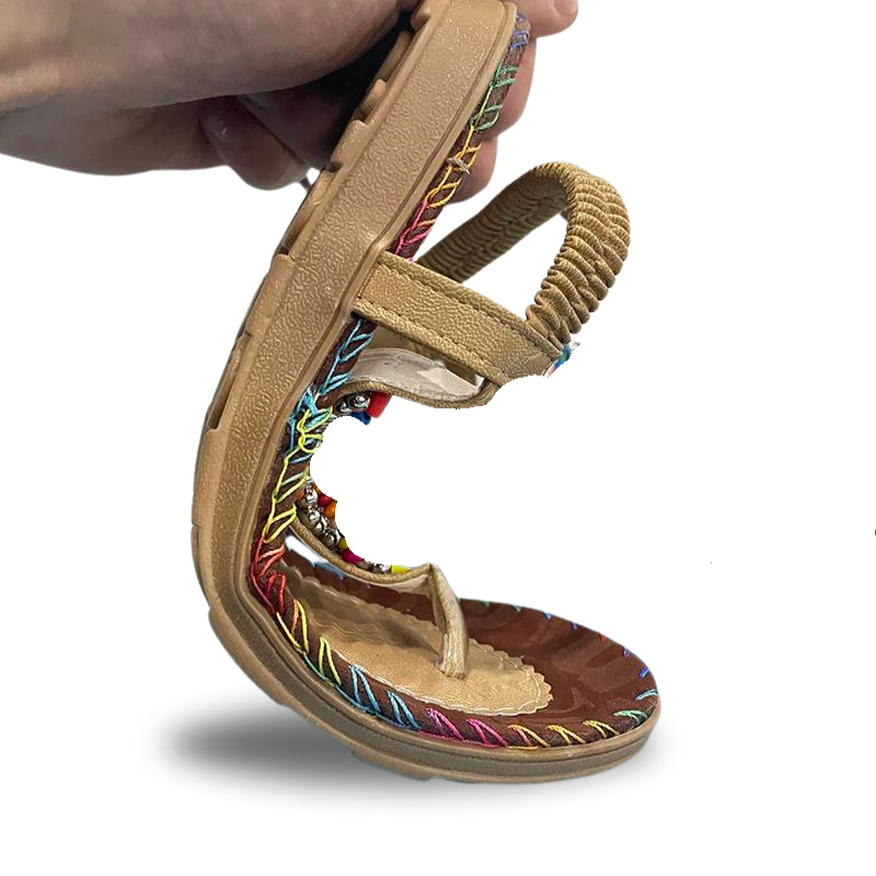 CMF Women Orthopedic Sandals Bohemian Clip Toe Summer Soft Bottom Beach Sandals