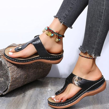 CMF Women Orthopedic Sandal Thick And Spongy Platform Light Vintage Summer Flip-flop