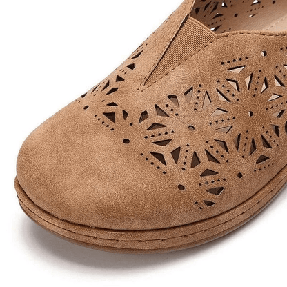 Hollow Elastic Orthopedic Leather Shoes