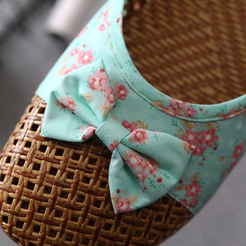 Natural Straw Slide Slippers – Perfect for Summer at Home