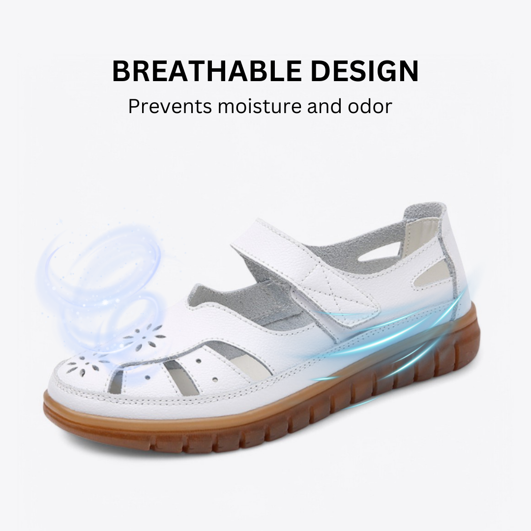 CMF Women Orthopedic Sandals Breathable Leather Arch-support Velcro Roman Trendy Summer
