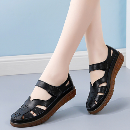 CMF Women Orthopedic Sandals Breathable Leather Arch-support Velcro Roman Trendy Summer