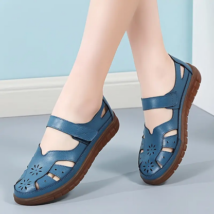 CMF Women Orthopedic Sandals Breathable Leather Arch-support Velcro Roman Trendy Summer