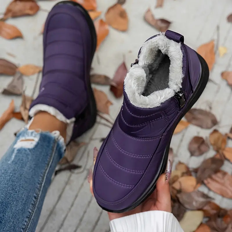 Women’s Insulated Snow Boots – Waterproof, Non-Slip & Fur Lined | Comfortable Warm Winter Shoes for Mature Women