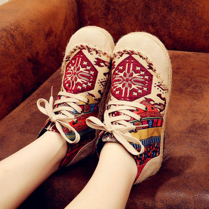 2026 New Bohemian Cotton-Linen Boots for Women