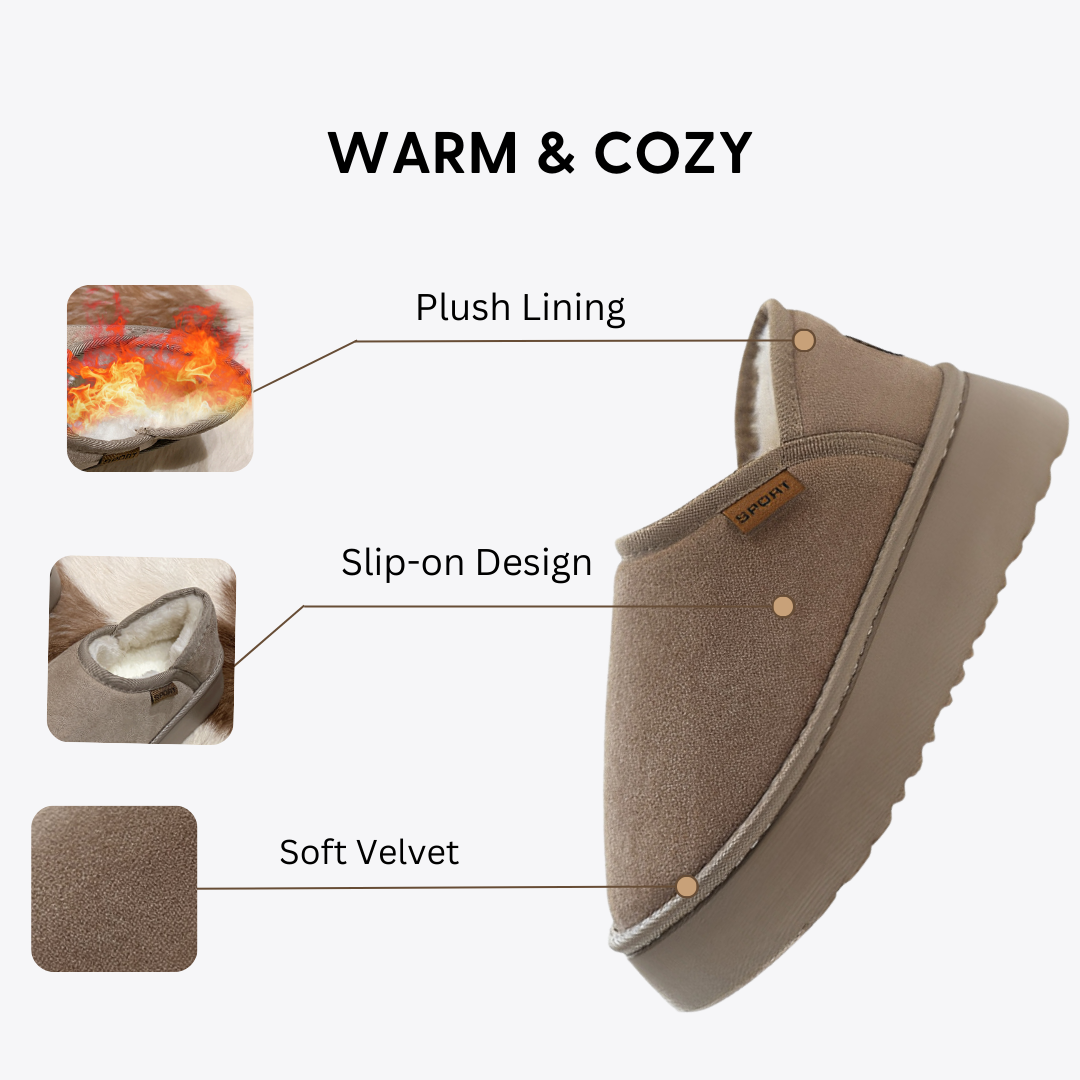 CMF Women Indoor Slippers Super Warm Comfortable Plush Anti-slip Suede Outdoor Winter Boots