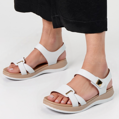 CMF Women Orthopedic Sandals Arch-support Ventilated Leather Waterpoof Velcro Summer
