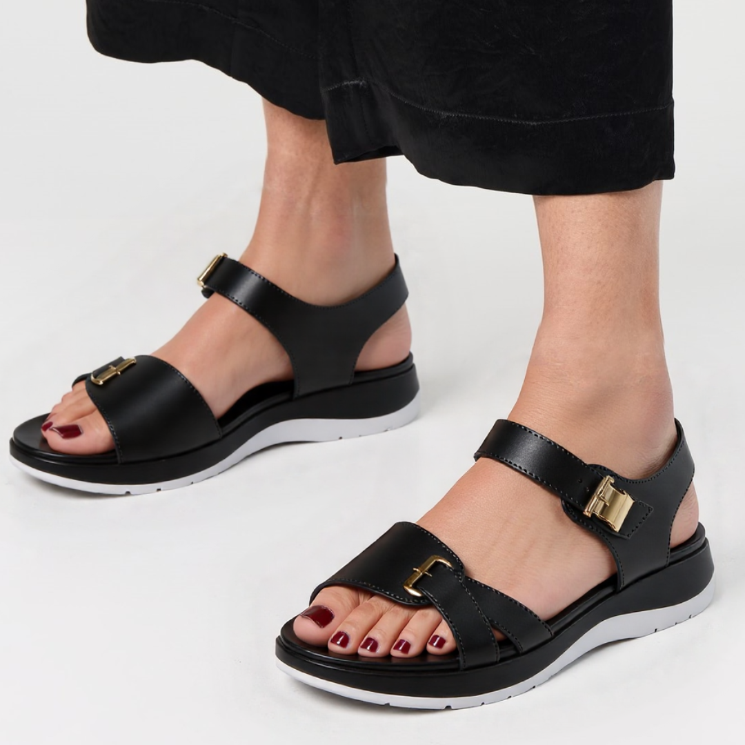 CMF Women Orthopedic Sandals Arch-support Ventilated Leather Waterpoof Velcro Summer