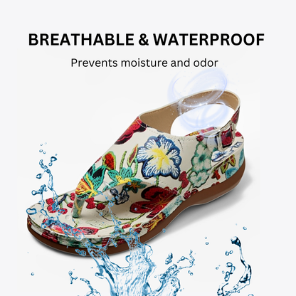 CMF Women Orthopedic Sandals Airy Waterproof Arch-support Flower Buckle Beach Summer