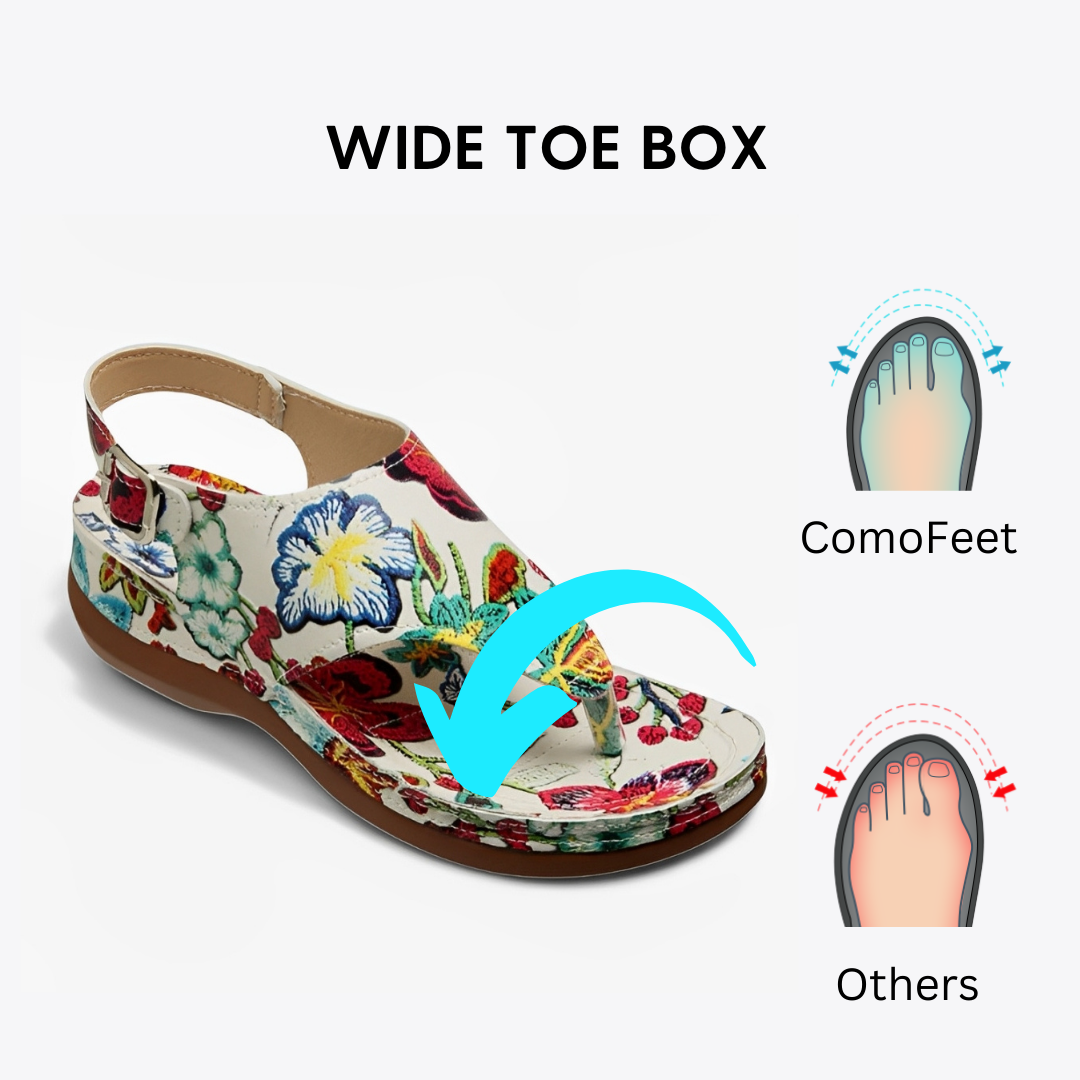 CMF Women Orthopedic Sandals Airy Waterproof Arch-support Flower Buckle Beach Summer