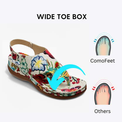 CMF Women Orthopedic Sandals Airy Waterproof Arch-support Flower Buckle Beach Summer
