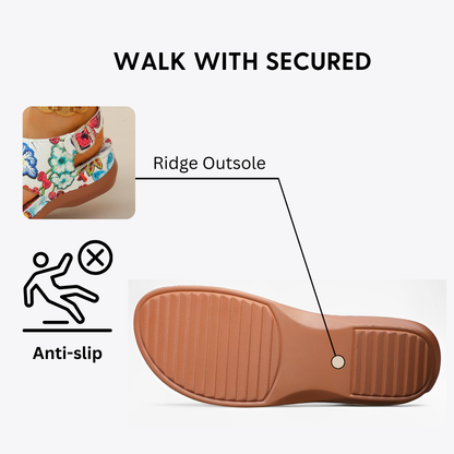 CMF Women Orthopedic Sandals Airy Waterproof Arch-support Flower Buckle Beach Summer