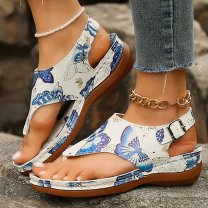 CMF Women Orthopedic Sandals Airy Waterproof Arch-support Flower Buckle Beach Summer