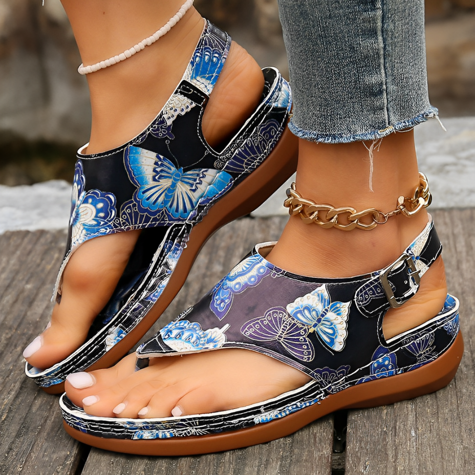 CMF Women Orthopedic Sandals Airy Waterproof Arch-support Flower Buckle Beach Summer