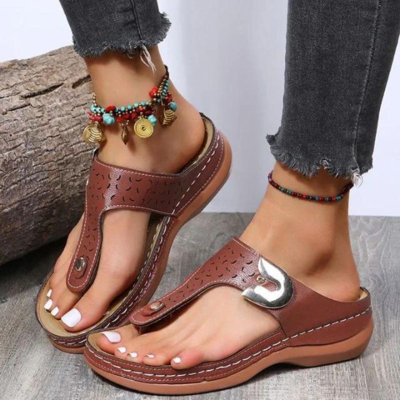 CMF Women Orthopedic Sandal Thick And Spongy Platform Light Vintage Summer Flip-flop