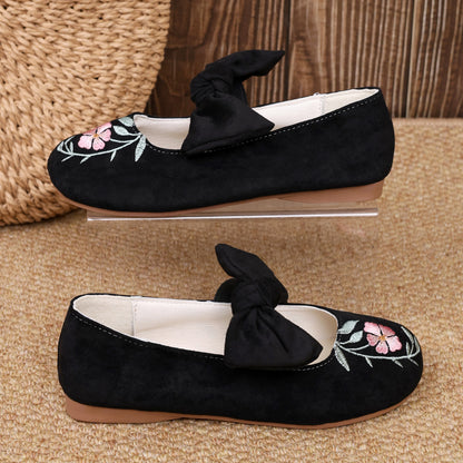 Women's Mary Jane Flats with Large Bow – Cute & Comfortable Everyday Shoes