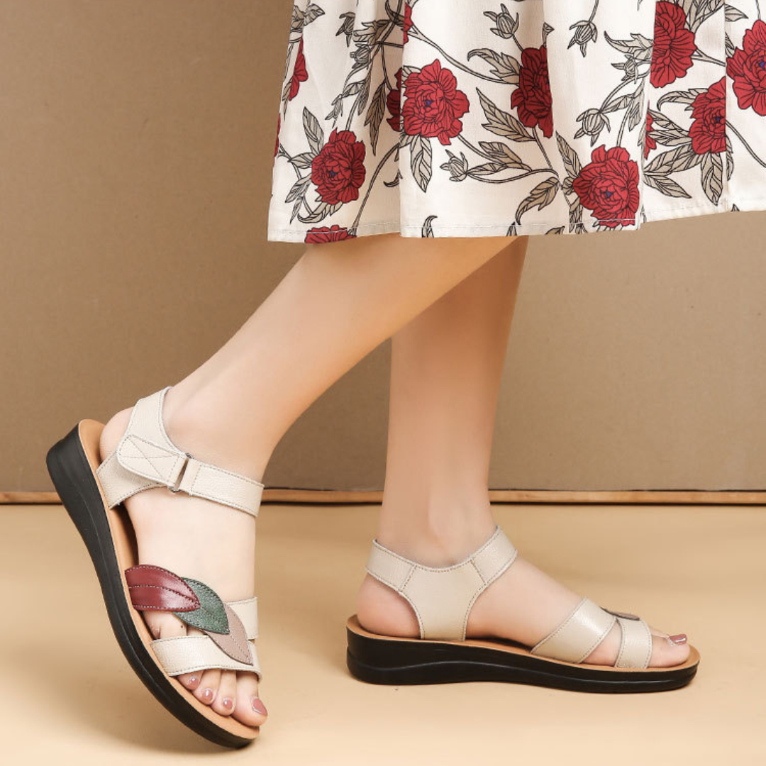 CMF Women Sandals Massage Particles Soft Leather Breathable Summer