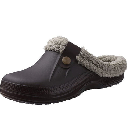 Women's Comfort Winter Warm Fleece Lined Mules Slippers Waterproof Indoor Outdoor Non-slip House Shoes
