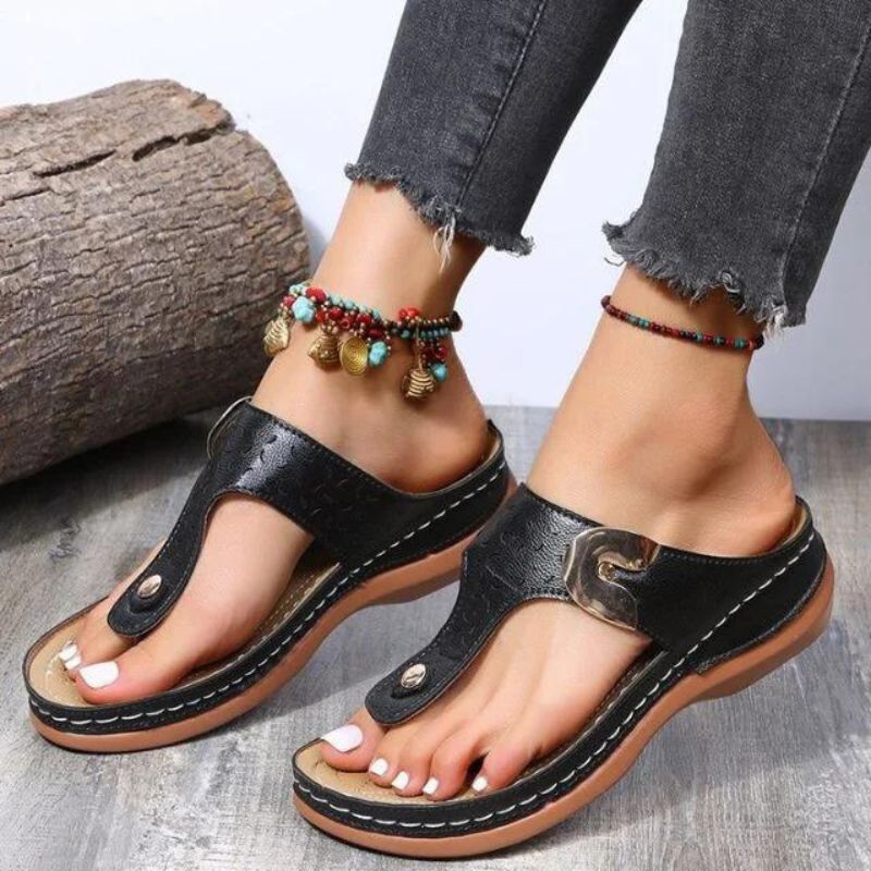 CMF Women Orthopedic Sandal Thick And Spongy Platform Light Vintage Summer Flip-flop