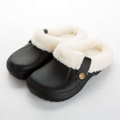 Women's Comfort Winter Warm Fleece Lined Mules Slippers Waterproof Indoor Outdoor Non-slip House Shoes
