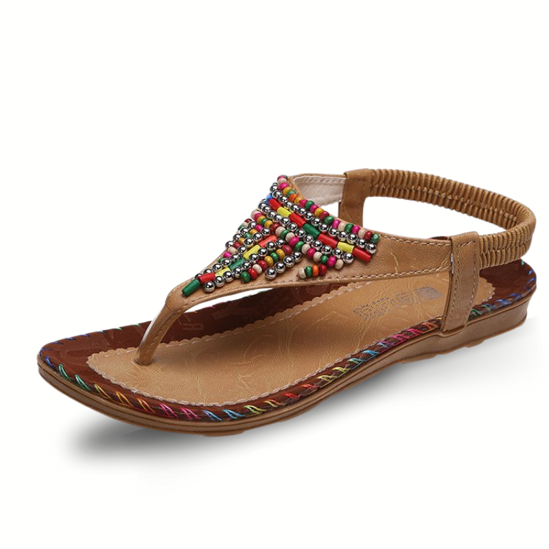 CMF Women Orthopedic Sandals Bohemian Clip Toe Summer Soft Bottom Beach Sandals