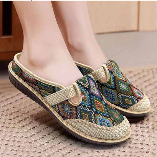 CMF Women Orthopedic Sandals Summer Paisley Flat Comfortable Retro Vintage Soft Muller