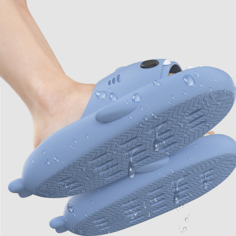 CMF Women Home Slippers Cute Shark Hollow Out Sole Waterproof Non-slip Home Slides