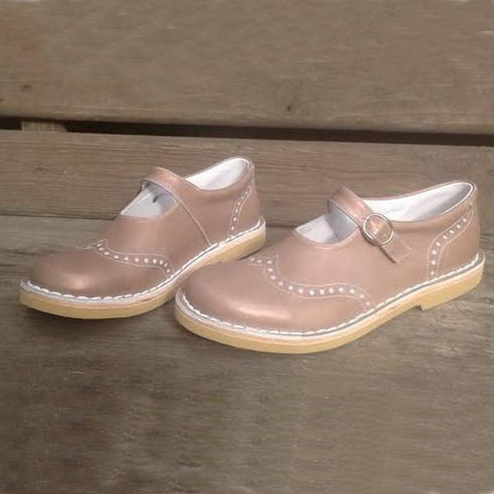 Cutout Low Heel Oxford Shoes Women Daily Loafers
