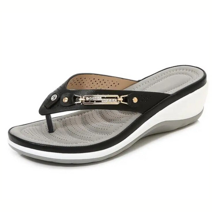 CMF Women Orthopedic Sandals Comfy Thong Wedge Beach Flip Flop