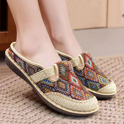 CMF Women Orthopedic Sandals Summer Paisley Flat Comfortable Retro Vintage Soft Muller