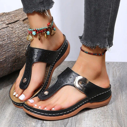 CMF Women Orthopedic Sandal Thick And Spongy Platform Light Vintage Summer Flip-flop