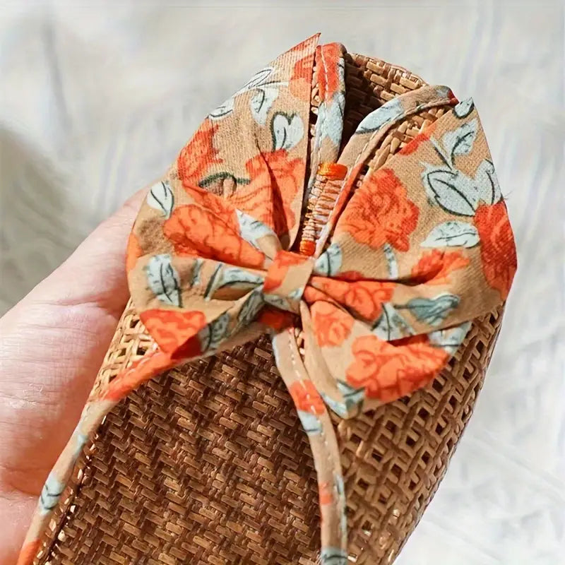 Women's Summer Woven Straw Slide Sandals – Breathable & Lightweight