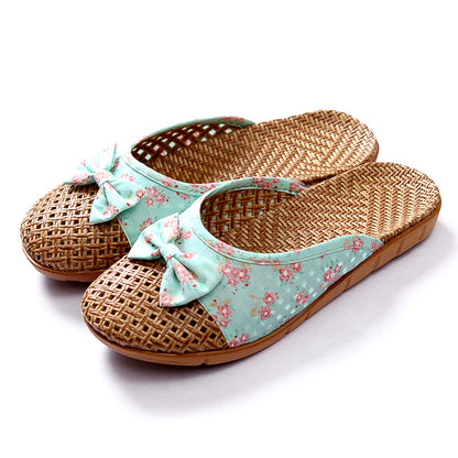 Natural Straw Slide Slippers – Perfect for Summer at Home